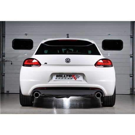 VW Scirocco 2,0TFSi GT Milltek Sport 3" Cat-Back Non-Resonated 2x 100 chrome GT utblås (kräver Scirocco R diffuser)