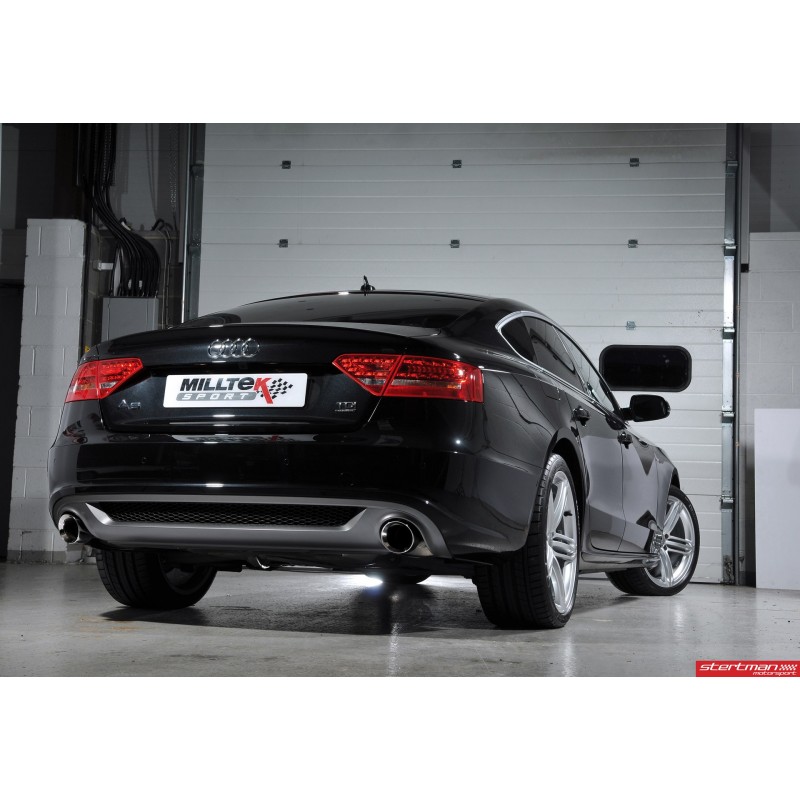 Audi A5 3,0TDi Sline Sportback B8 Milltek Sport CatBack 2x 100 chrome GT utblås Stertman
